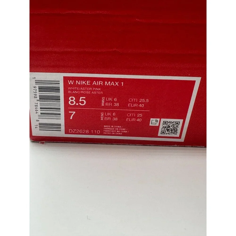 Women's Nike Air Max 1 White Aster Pink DZ2628-110 Size 8.5 - Picture 10 of 11